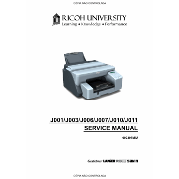 RICOH Aficio G-500 G700 GX3000 GX3050N J001 J003 J006 J007 J010 J011 Service Manual