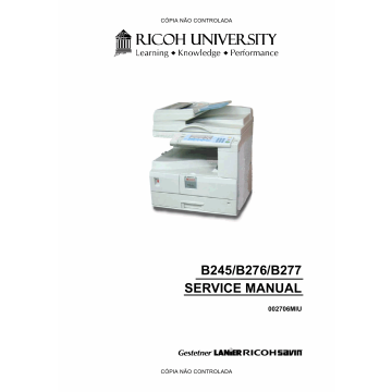 RICOH Aficio MP-1500 1600 2000 1600L 2000L B245 B276 B277 Service Manual