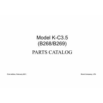 RICOH Aficio MP-1600L2 B268 B269 Parts Catalog
