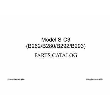 RICOH Aficio MP-161LN MP161L MP161 B262 B280 B292 B293 Parts Catalog