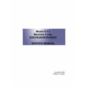 RICOH Aficio MP-161LN MP161L MP161 B262 B280 B292 B293 Service Manual
