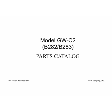 RICOH Aficio MP-1810L MP1810LD B282 B283 Parts Catalog