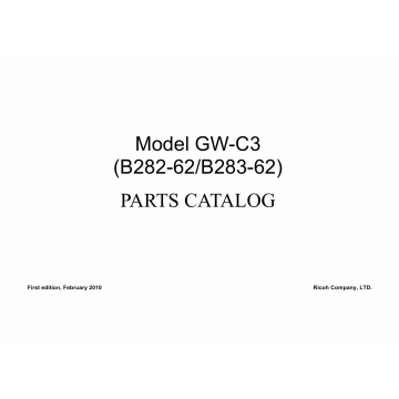 RICOH Aficio MP-1811L MP2011L B282-62 B283-62 Parts Catalog