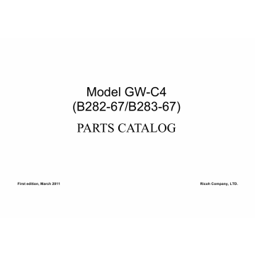 RICOH Aficio MP-1812L MP2012L B282-67 B262-68 B283-67 B283-68 Parts Catalog