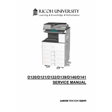 RICOH Aficio MP-2352SP 2852 3352 D120 D121 D122 D139 D140 D141 Service Manual