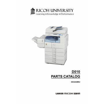 RICOH Aficio MP-2500 D010 Parts Catalog