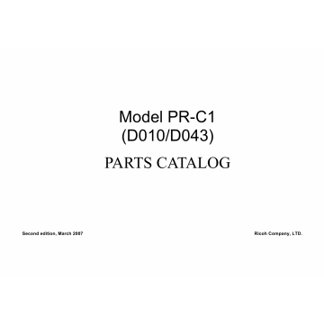 RICOH Aficio MP-2580 MP2500LN 2500 D010 D043 Parts Catalog