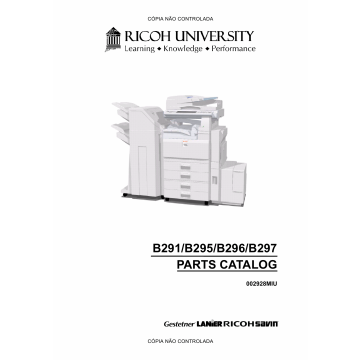 RICOH Aficio MP-3500g 4500g 3500 4500 B291 B295 B296 B297 Parts Catalog