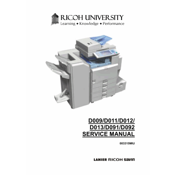 RICOH Aficio MP-4000 4001SP 40001G 5000 5001SP 5001G D009 D011 D012 D013 D091 D092 Service Manual