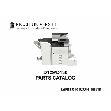 RICOH Aficio MP-4002 4002SP 5002 5002SP D129 D130 Parts Catalog
