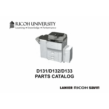 RICOH Aficio MP-6002 7502 9002 D131 D132 D133 Parts Catalog