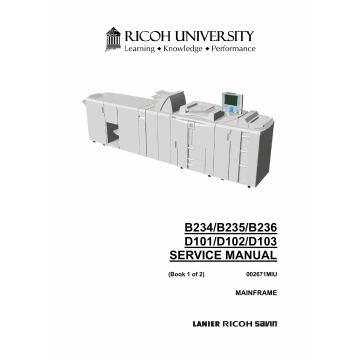RICOH Aficio MP-9000 1110 1350 906EX 1106EX 1356EX B234 B235 B236 D101 D102 D103 Service Manual