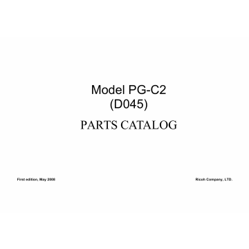 RICOH Aficio MP-C1800 D045 Parts Catalog
