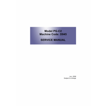 RICOH Aficio MP-C1800 D045 Service Manual