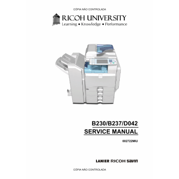 RICOH Aficio MP-C2000 C2500 C3000 B230 B237 D042 Service Manual