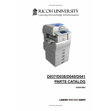 RICOH Aficio MP-C2030 C2050 C2530 C2550 D037 D038 D040 D041 Parts Catalog