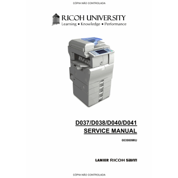 RICOH Aficio MP-C2030 C2050 C2530 C2550 D037 D038 D040 D041 Service Manual