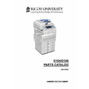 RICOH Aficio MP-C2051 C2551 D104 D106 Parts Catalog