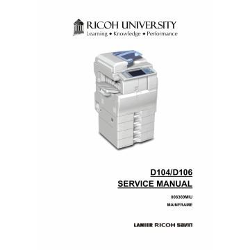 RICOH Aficio MP-C2051 C2551 D104 D106 Service Manual