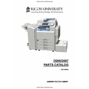 RICOH Aficio MP-C3001 C3501 D086 D087 Parts Catalog
