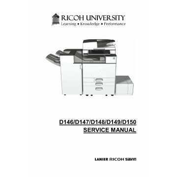 RICOH Aficio MP-C3003 C3503 C4503 C5503 C6003 D146 D147 D148 D149 D150 Service Manual