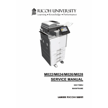 RICOH Aficio MP-C300 C300SR C400 C400SR M022 M024 M025 M026 Service Manual