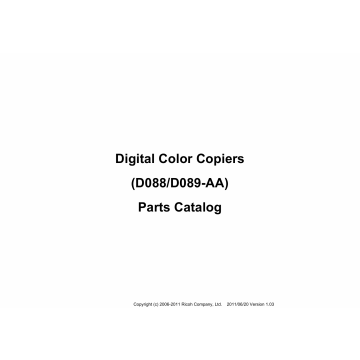 RICOH Aficio MP-C4501A 4501 5501 5501A D088 D089 Parts Catalog