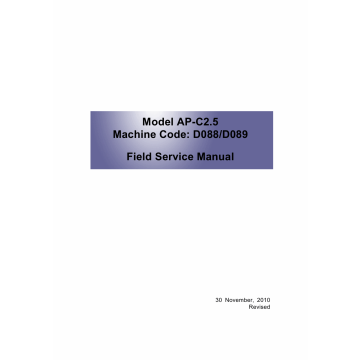 RICOH Aficio MP-C4501A 4501 5501 5501A D088 D089 Service Manual