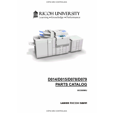 RICOH Aficio MP-C6000 C7500 Pro-C550EX C700EX D014 D015 D078 D079 Parts Catalog