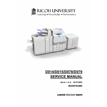 RICOH Aficio MP-C6000 C7500 Pro-C550EX C700EX D014 D015 D078 D079 Service Manual