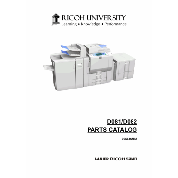 RICOH Aficio MP-C6501SP C7501SP D081 D082 Parts Catalog