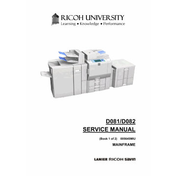 RICOH Aficio MP-C6501SP C7501SP D081 D082 Service Manual