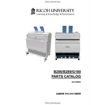 RICOH Aficio MP-W2400 W3600 SP-W2470 B286 B289 G180 Parts Catalog