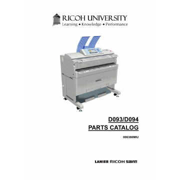 RICOH Aficio MP-W2401 W3601 D093 D094 Parts Catalog
