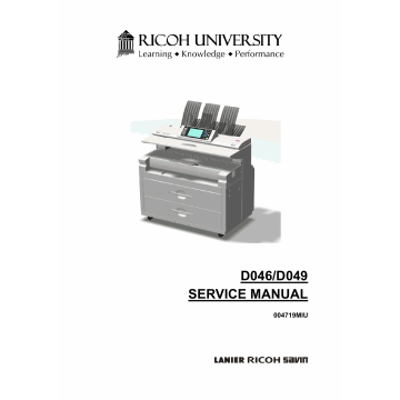 RICOH Aficio MP-W5100 W7140 D046 D049 Parts Service Manual