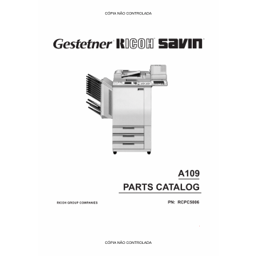 RICOH Aficio NC5006 A109 Parts Catalog