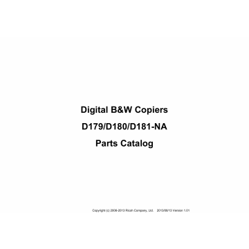 RICOH Aficio Pro-8100EX 8110S 8120S D179 D180 D181 Parts Catalog