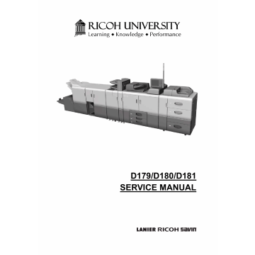 RICOH Aficio Pro-8100EX 8110S 8120S D179 D180 D181 Service Manual