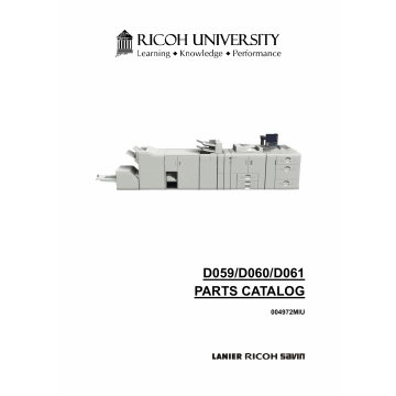 RICOH Aficio Pro-907EX 1107EX 1357EX D059 D060 D061 Parts Catalog