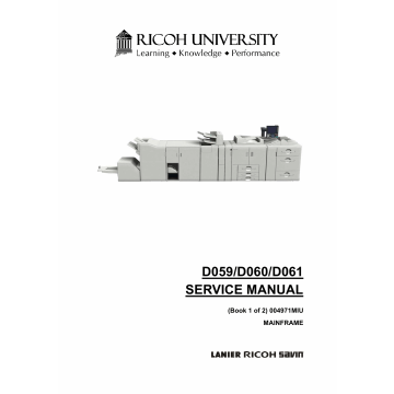 RICOH Aficio Pro-907EX 1107EX 1357EX D059 D060 D061 Service Manual