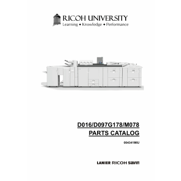 RICOH Aficio Pro-C720s C900s C900 C720 D016 D097 G178 M078 Parts Catalog