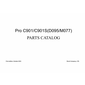 RICOH Aficio Pro-C901 C901S D095 M077 Parts Catalog