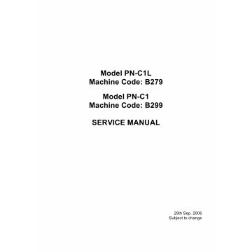 RICOH Aficio SP-1000S 1000SF B299 B279 Service Manual