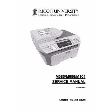 RICOH Aficio SP-1200SF 1200S 1200SU M085 M086 M104 Service Manual