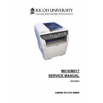 RICOH Aficio SP-3400SF 3410SF M016 M017 Parts Service Manual