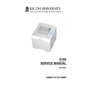 RICOH Aficio SP-5100N G186 Parts Service Manual