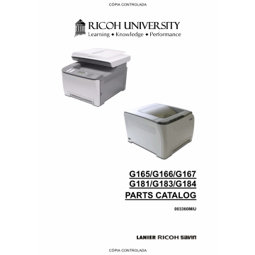 RICOH Aficio SP-C220N C221N C222DN C220S C221SF C222SF G165 G166 G167 G181 G183 G184 Parts Catalog