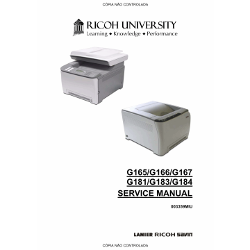 RICOH Aficio SP-C220N C221N C222DN C220S C221SF C222SF G165 G166 G167 G181 G183 G184 Service Manual