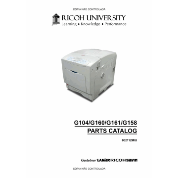 RICOH Aficio SP-C410DN C411DN C400DN CL4000DN G104 G160 G161 G158 Parts Catalog