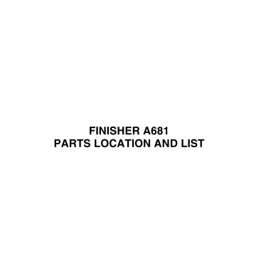 RICOH Options A681 FINISHER Parts Catalog PDF download
